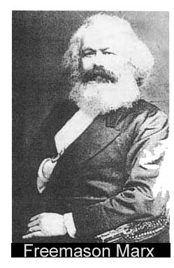 Picture  of Karl Marx, alleged to be
        a Freemason, where he gives what might be
        reasonably  construed as a  Masonic  hand
        sign.