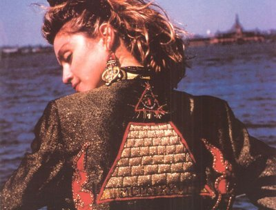 star
Madonna sporting all-seeing-eye-jacket